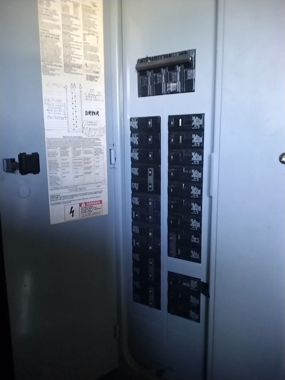 Well-organized breaker panel with clear labeling
