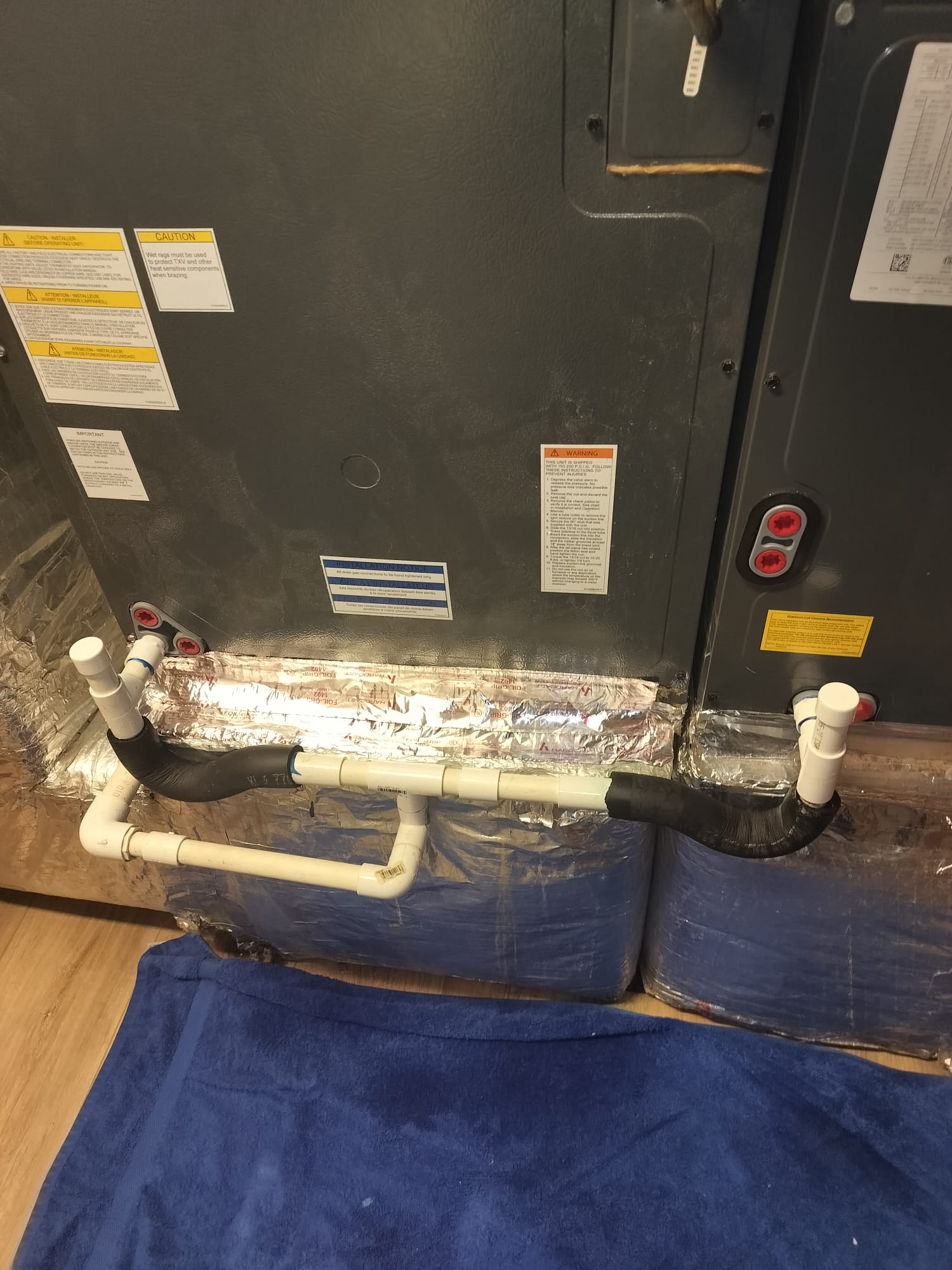 Clean and well-insulated condensate drain piping