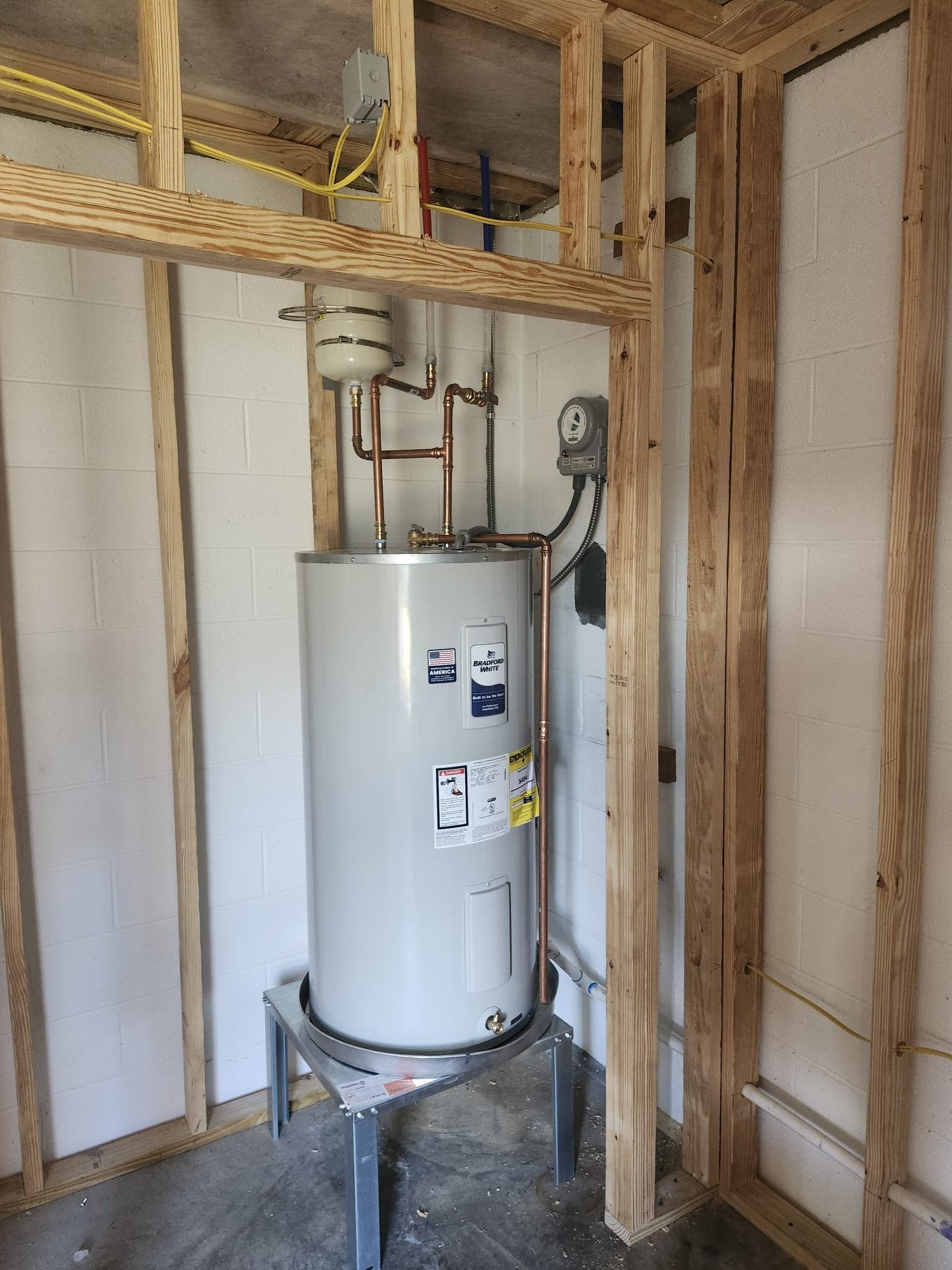 Completed Water Heater Installation with Expansion Tank