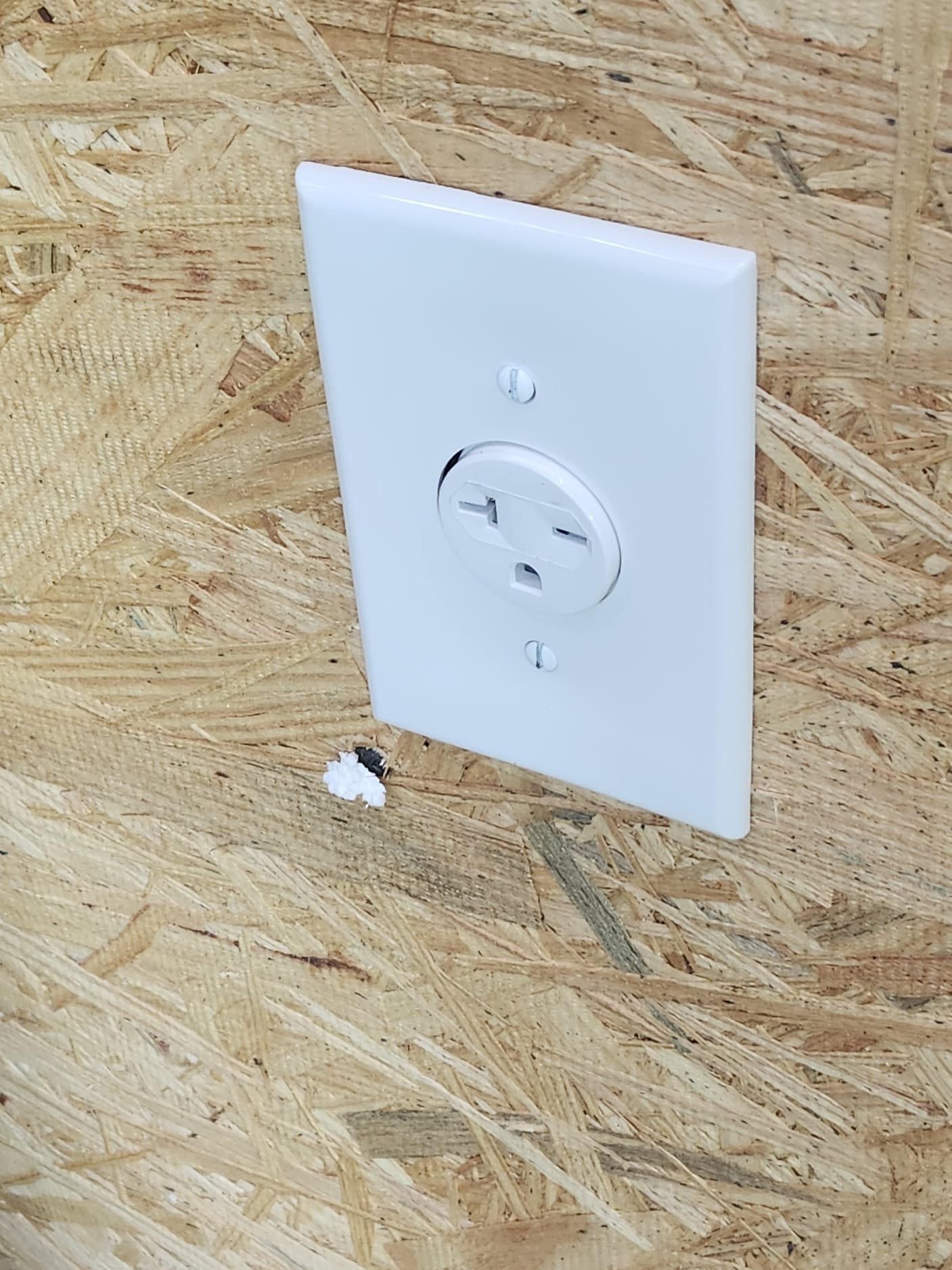 Newly Installed Outlet on OSB Wall