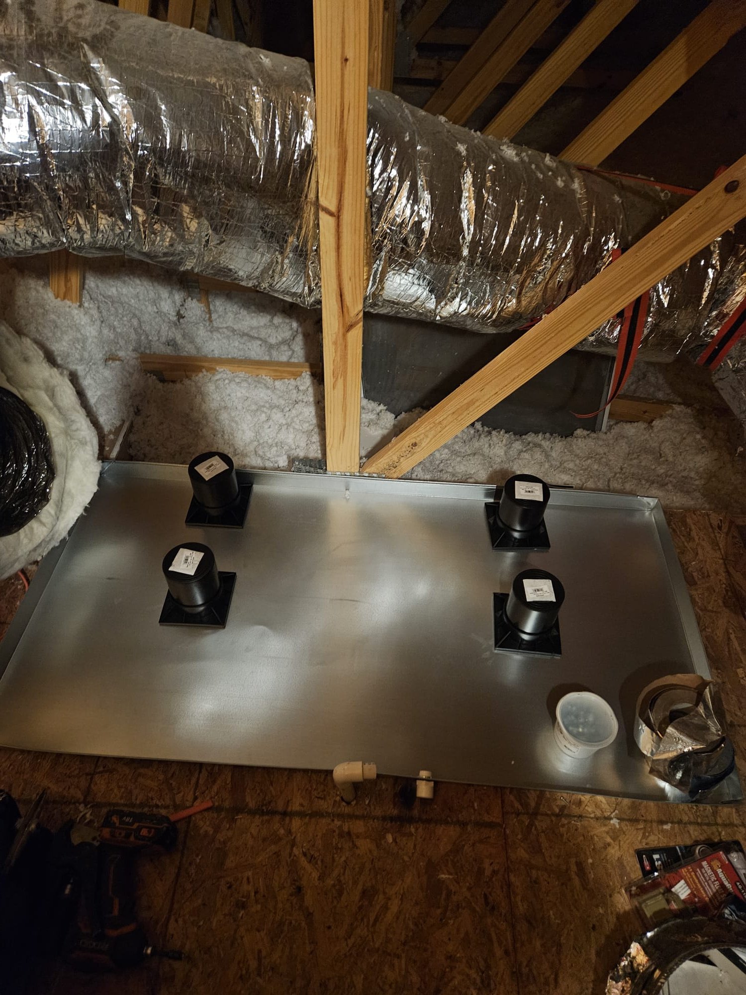 Freshly Installed Plenum in the Attic