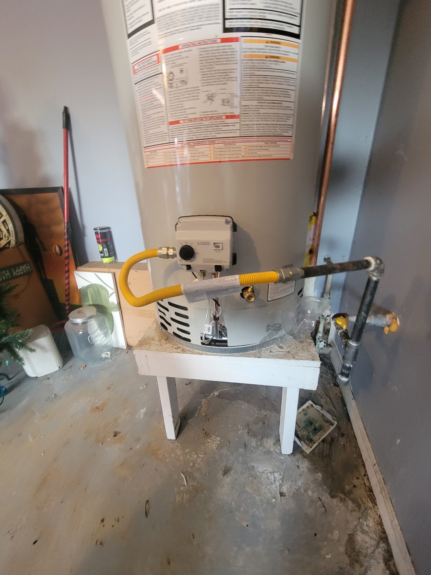 New Water Heater on Platform