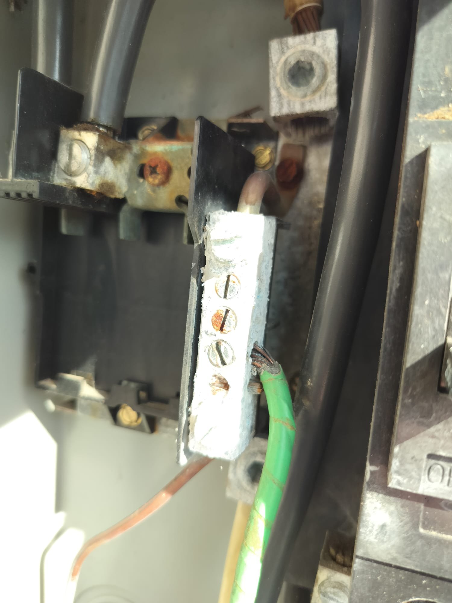 Old Terminal Block with Corrosion