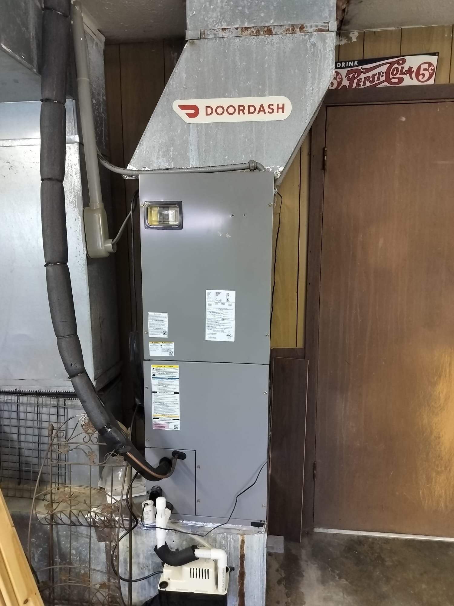 Newly installed indoor air handler unit