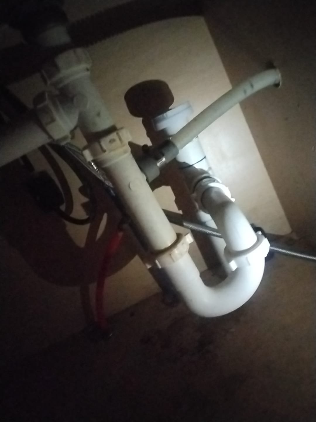 Under-sink plumbing after work