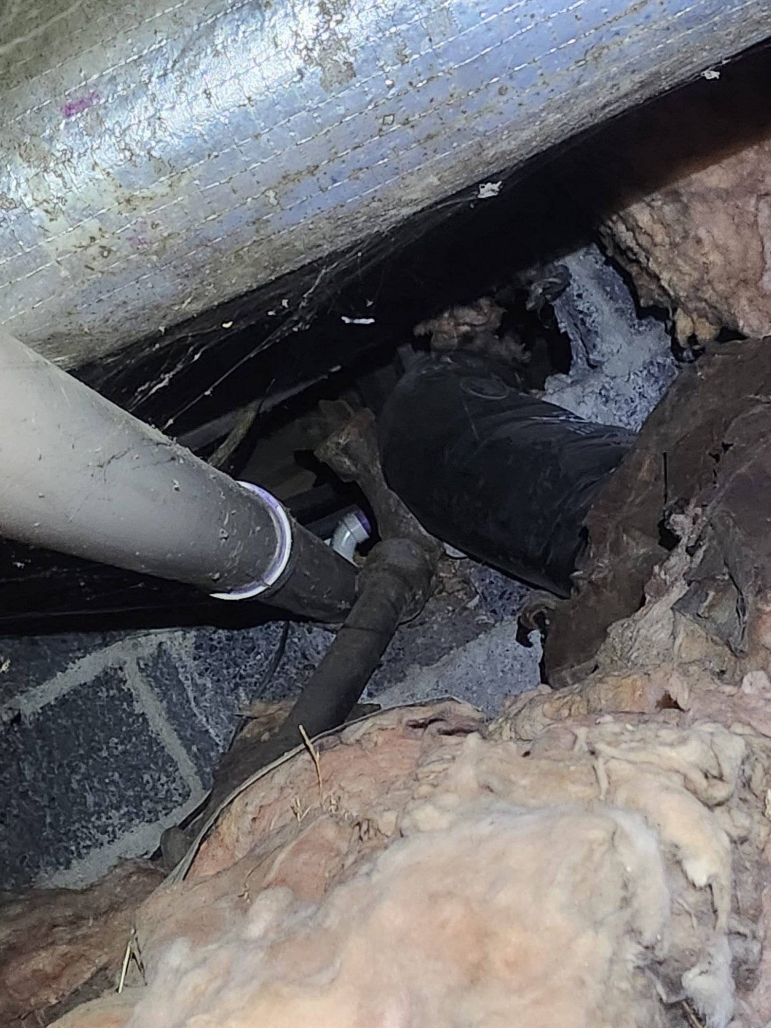 Comparison of new and old piping after replacement.