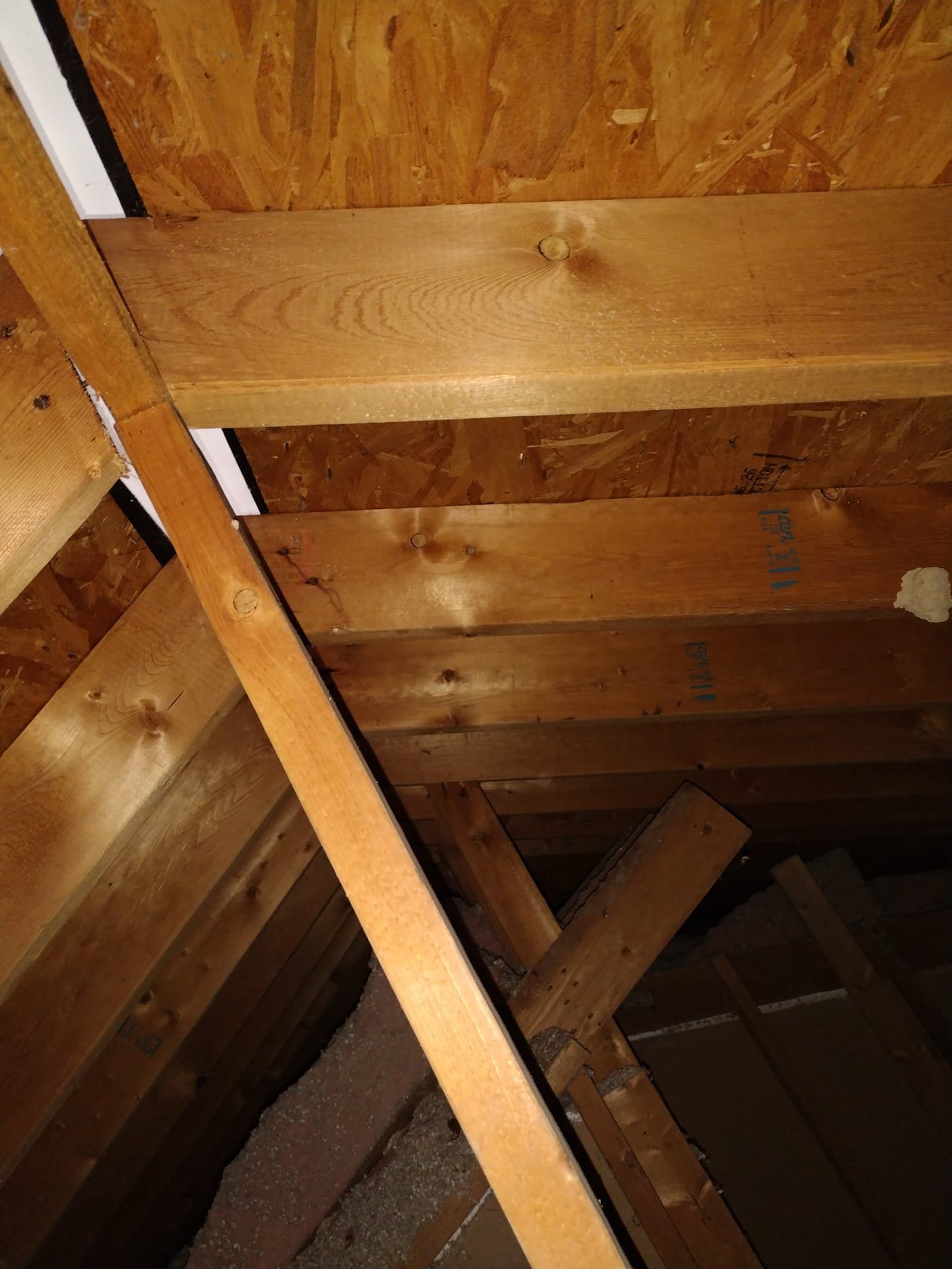 Newly installed attic piping