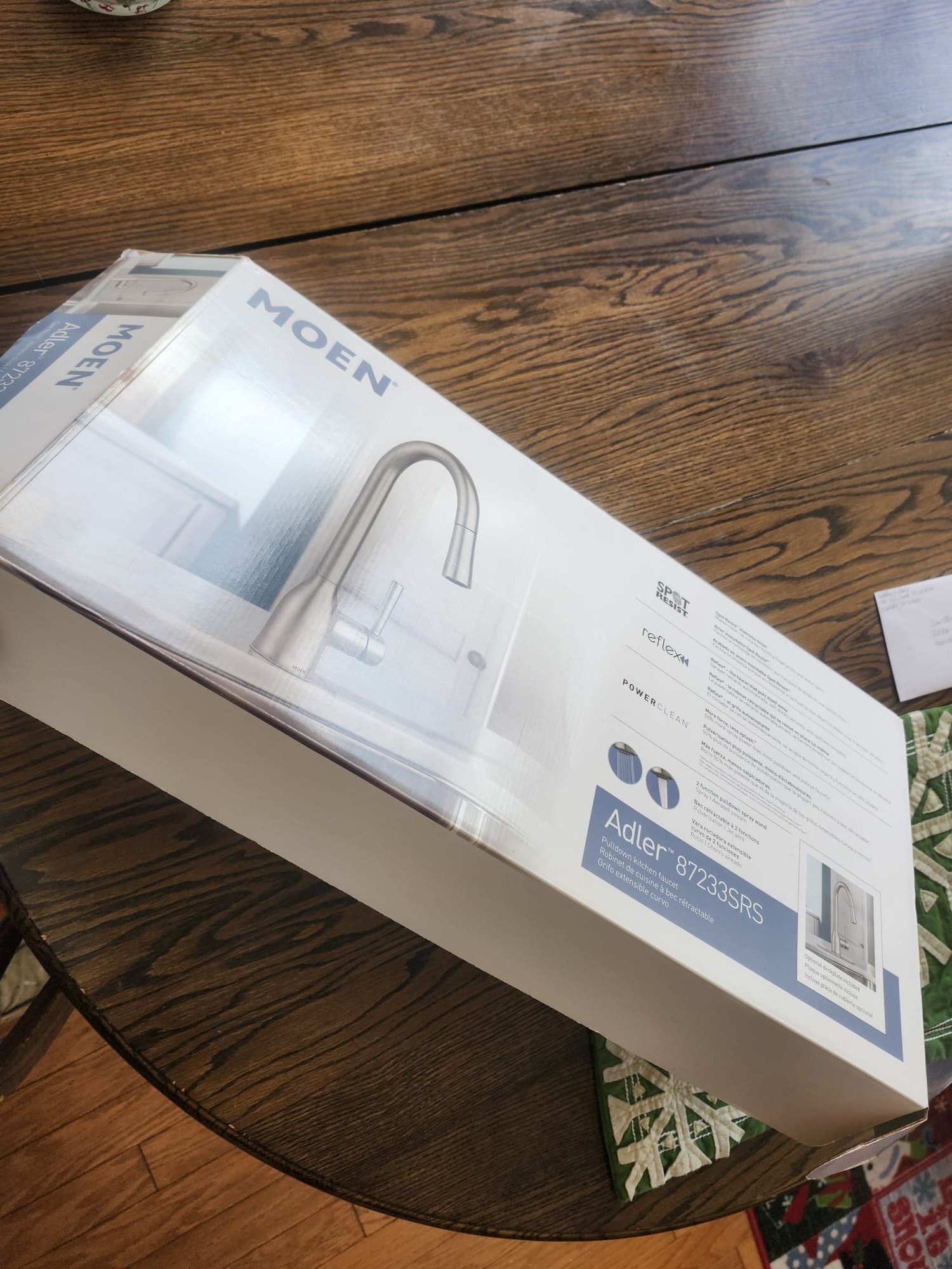 Unopened faucet box ready for upgrade