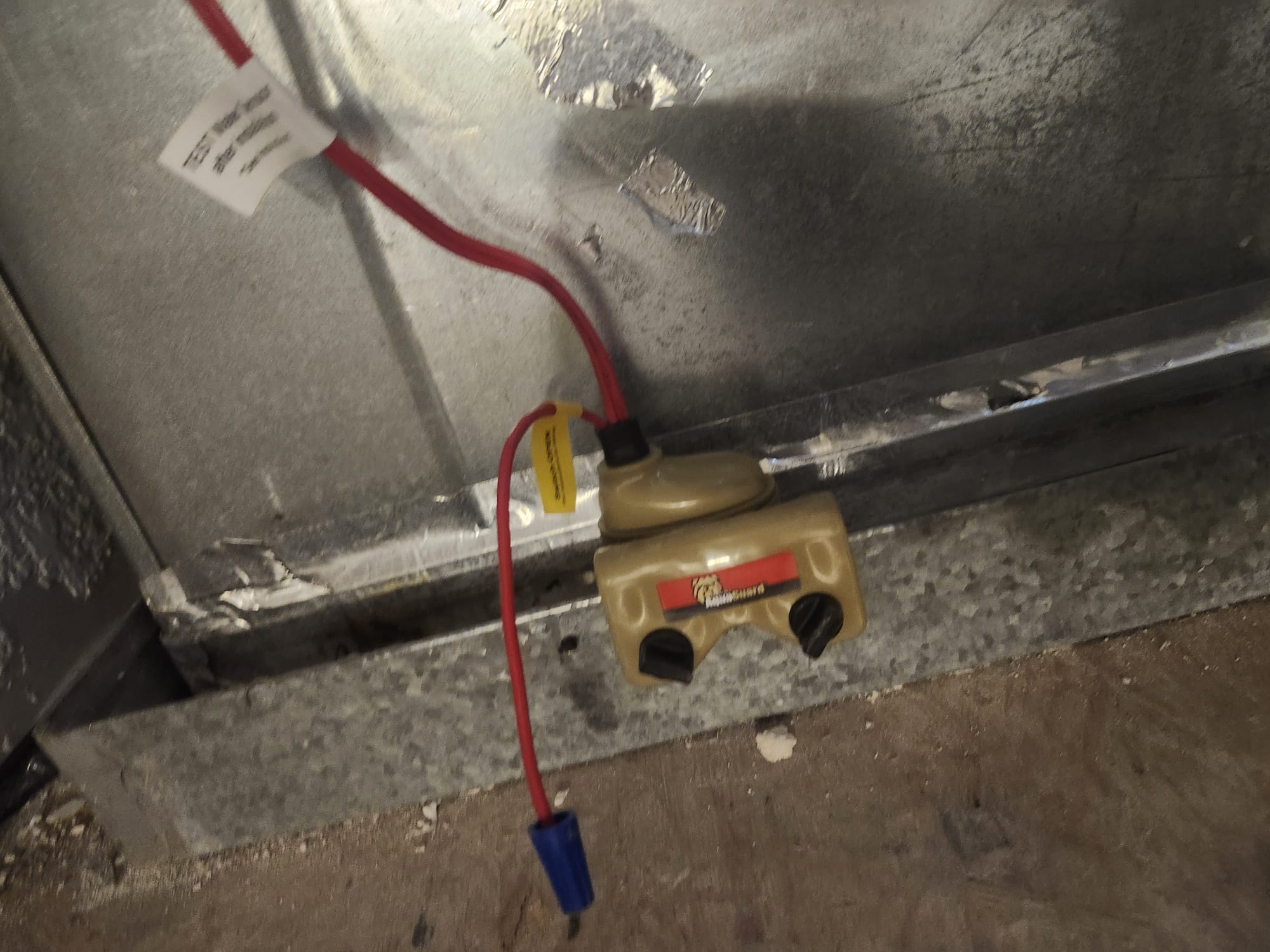 Condensate drain safety switch on HVAC unit