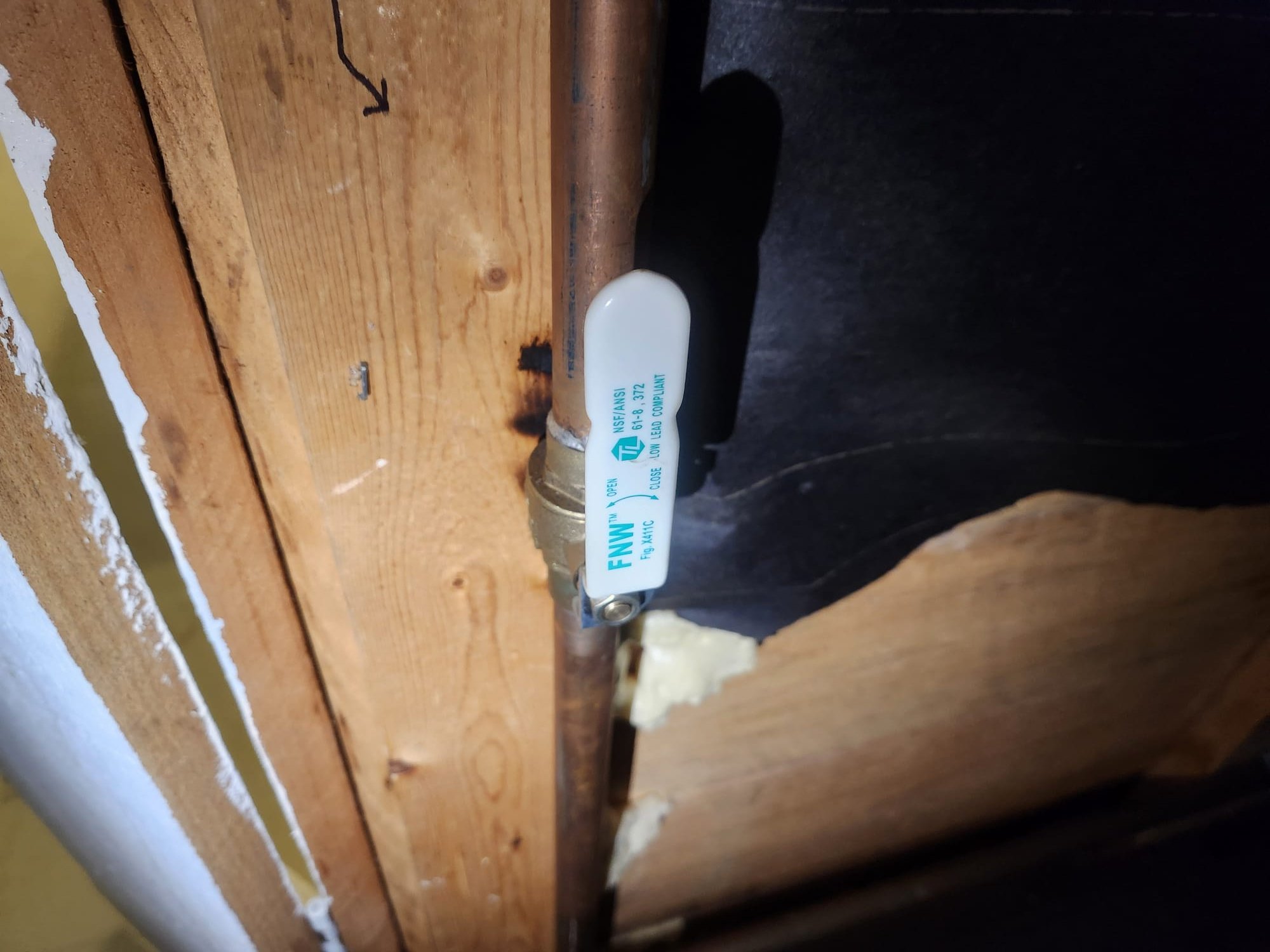 New Shut-Off Valve Installed on In-Wall Piping