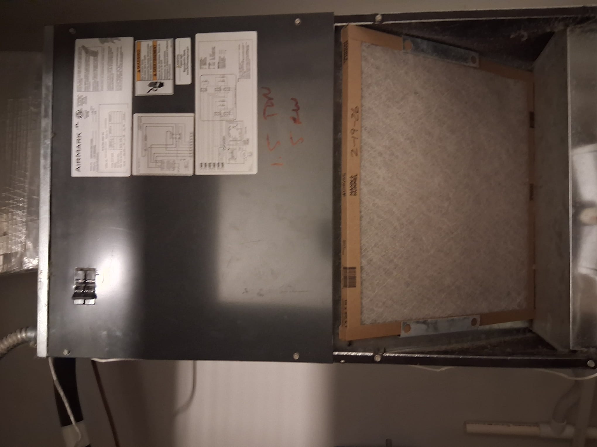 A Well-Maintained Air Handler with Fresh Filter