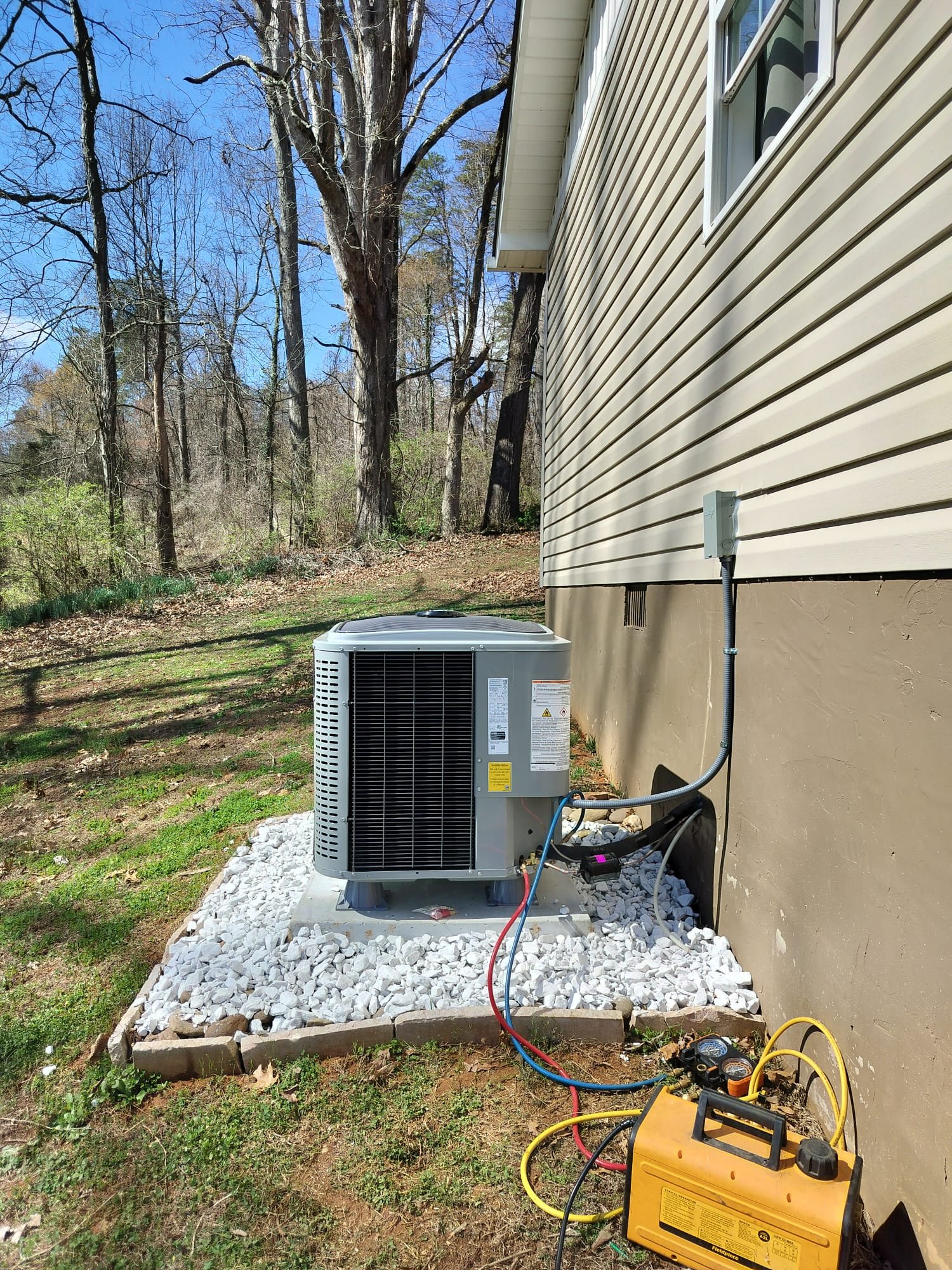 Refrigerant Manifold Connected During Final Checks