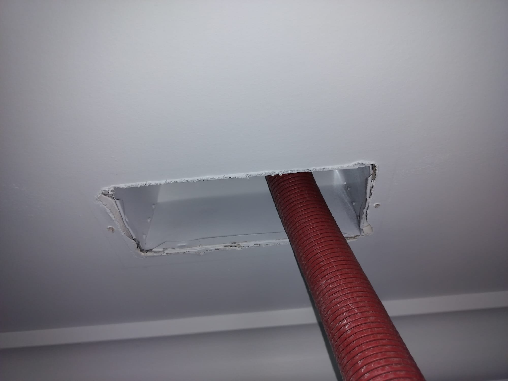 Duct cleaning in progress