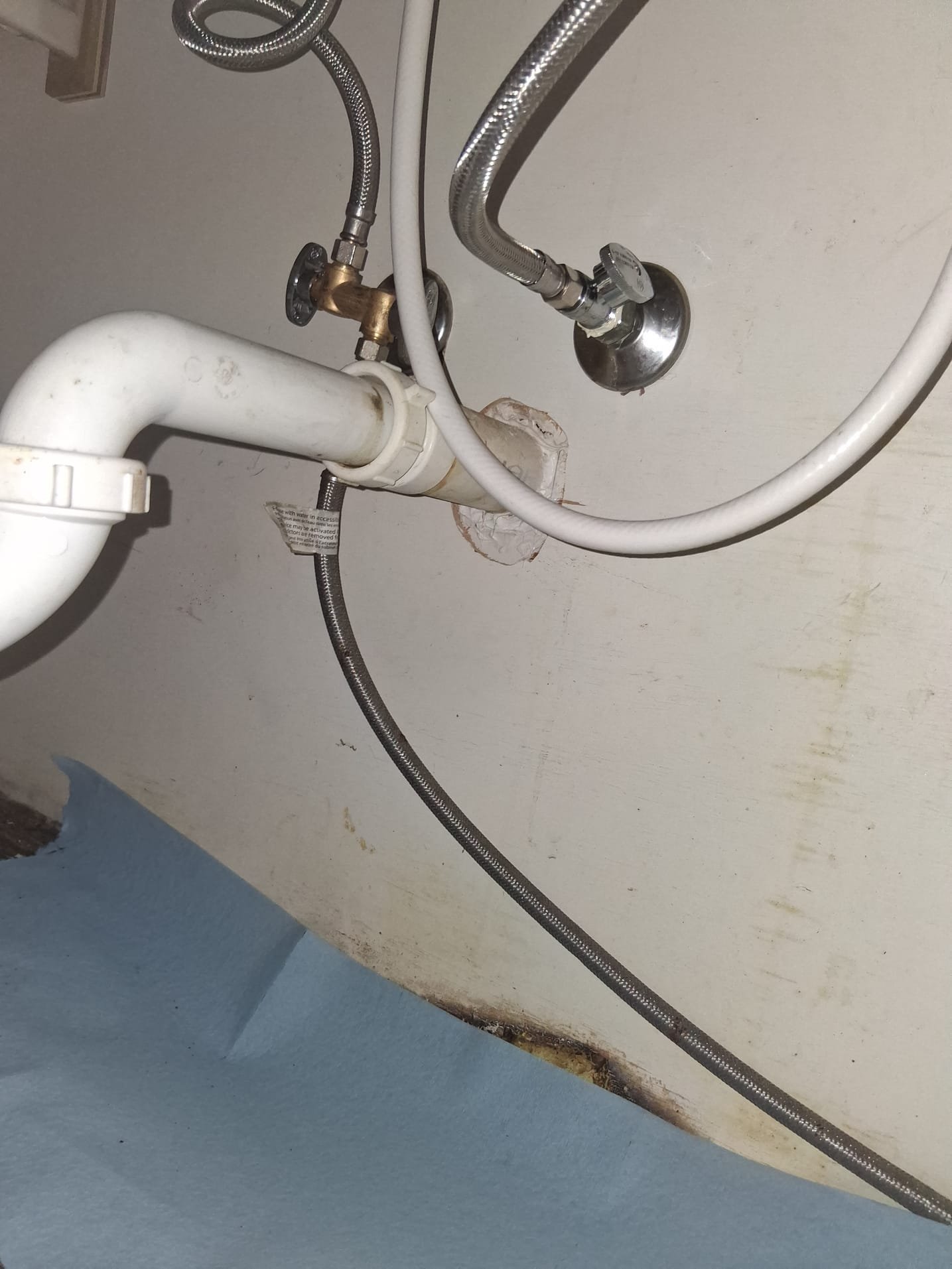 Under-Sink Plumbing with New Valves