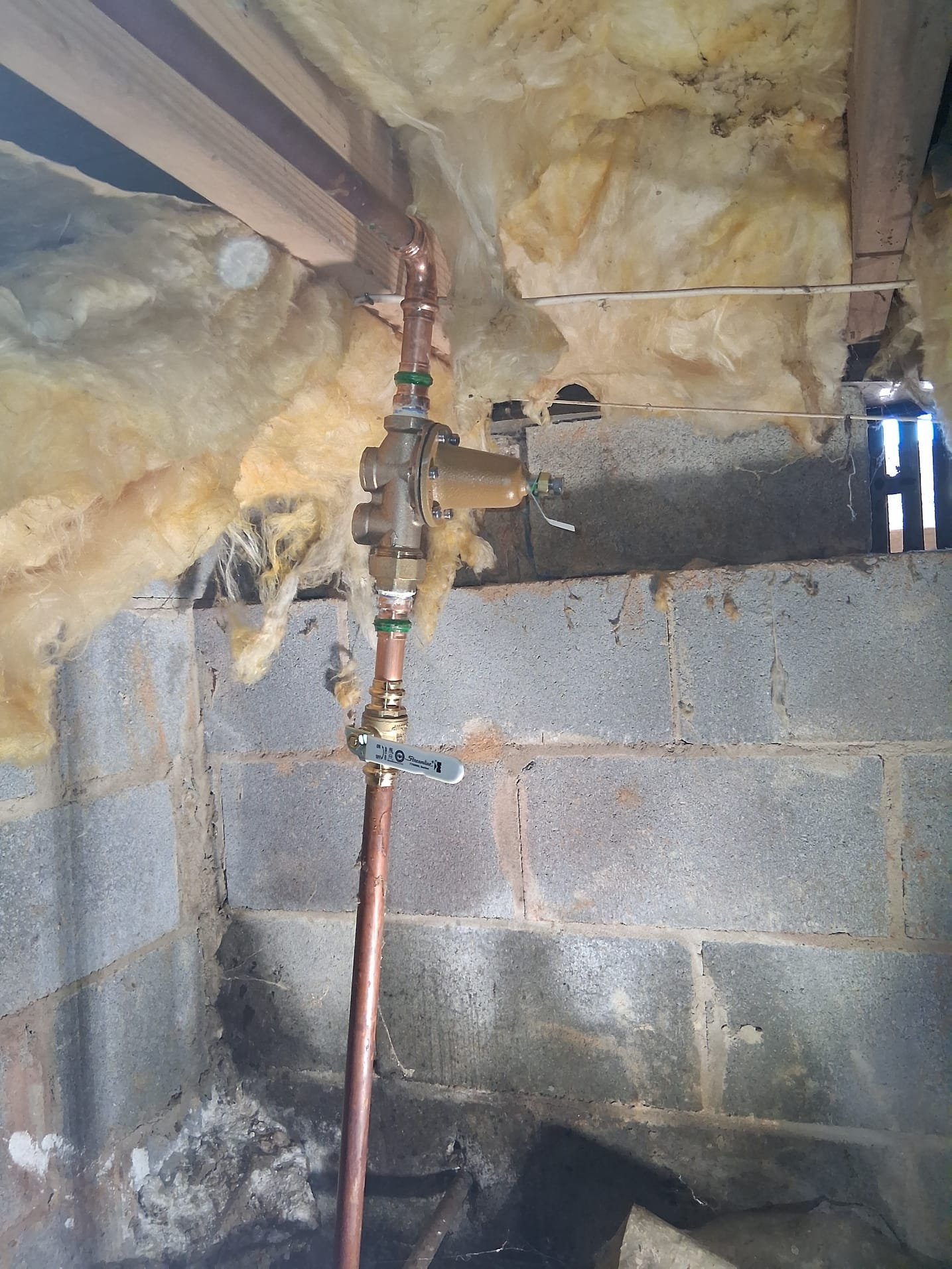 New Copper Piping with Pressure Reducing Valve