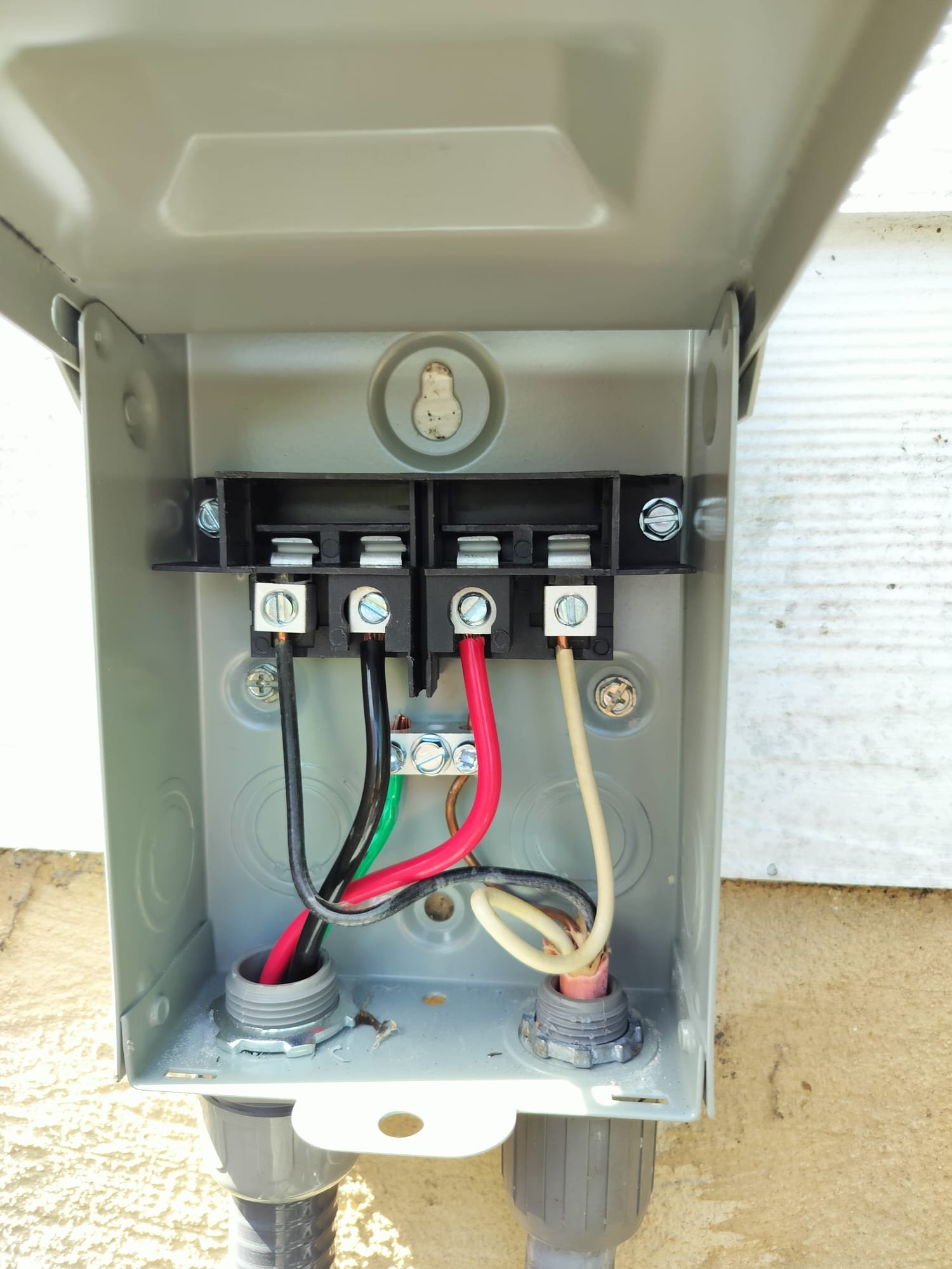 Electrical disconnect box installed for HVAC