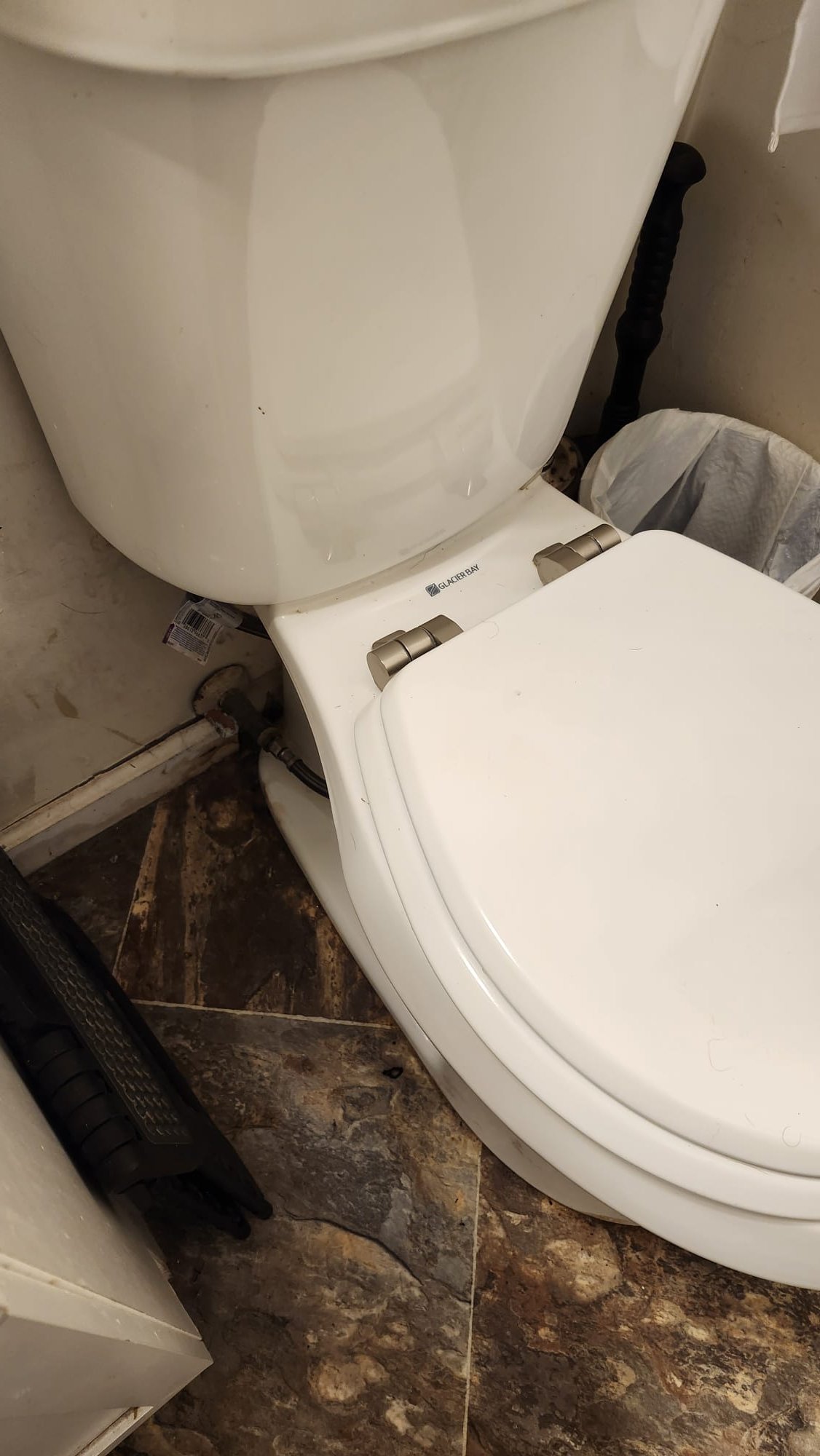 Modern toilet installation after service