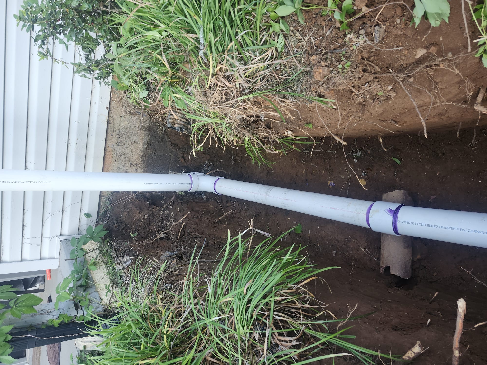 Exterior Trench with New PVC