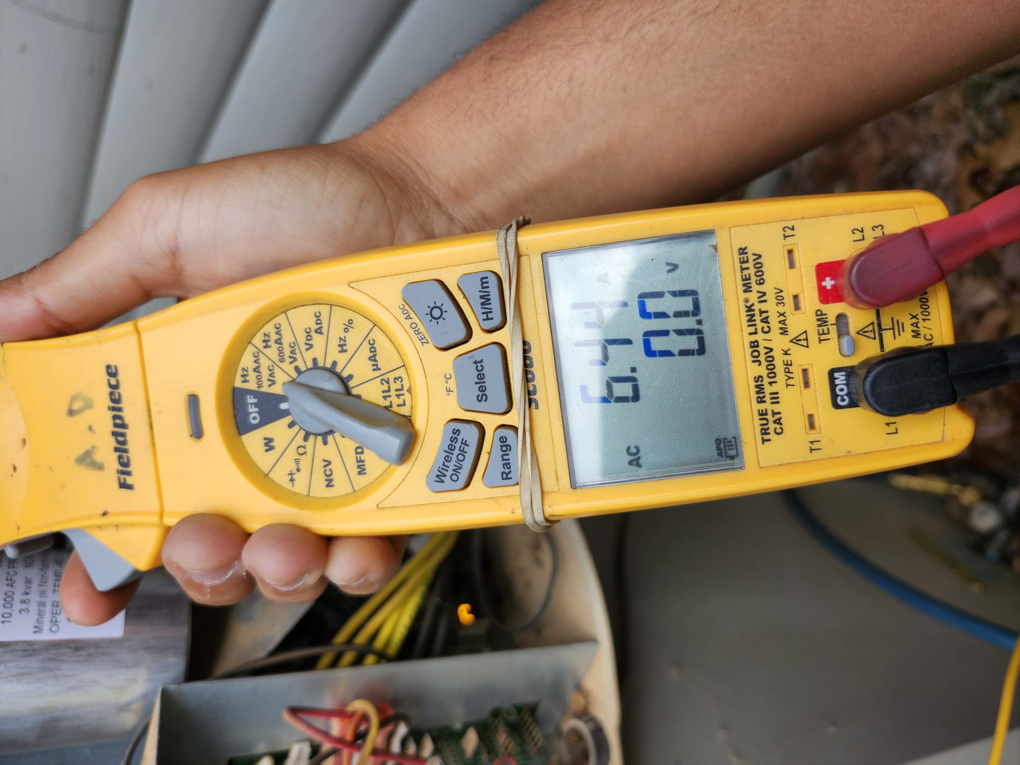 Electrical Current Check with Clamp Meter
