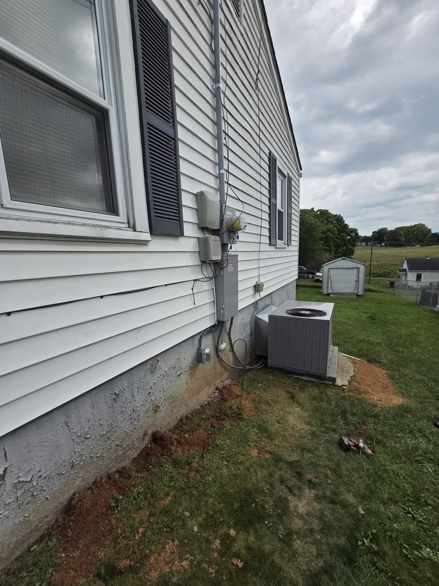 Service meter and panel upgrade with HVAC connection
