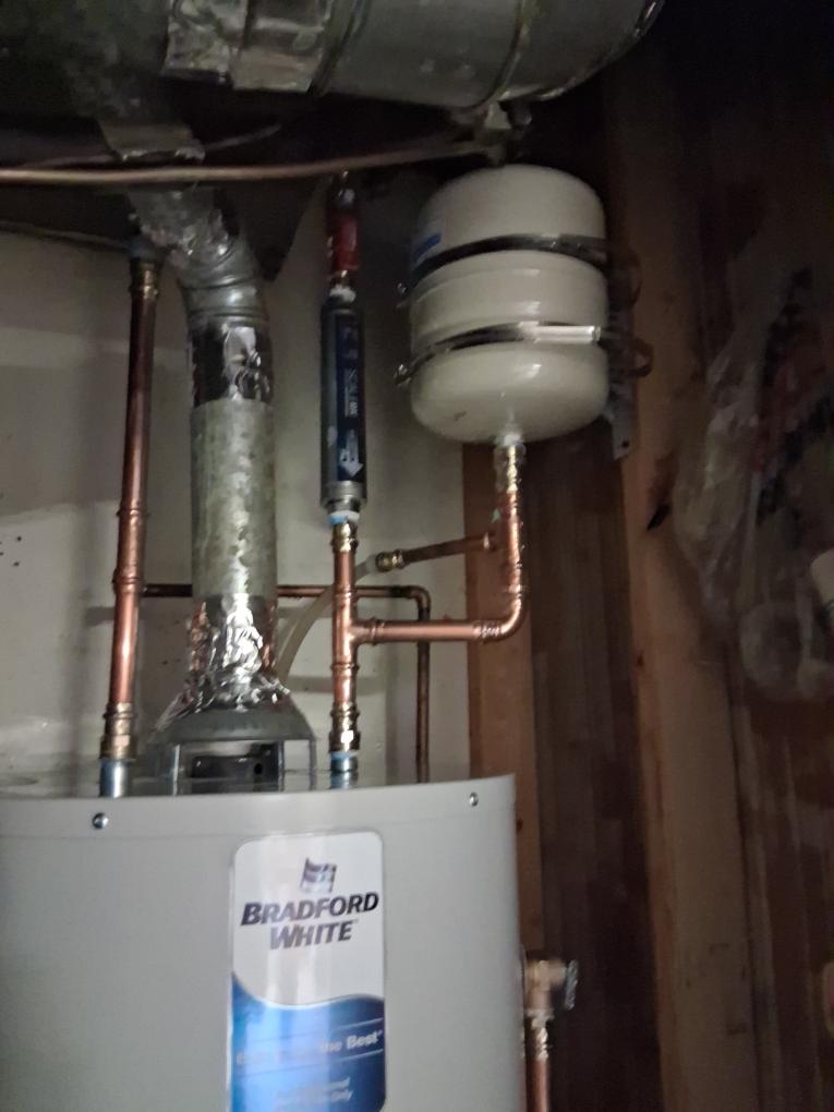 Fresh water heater connections with a scale-reduction component