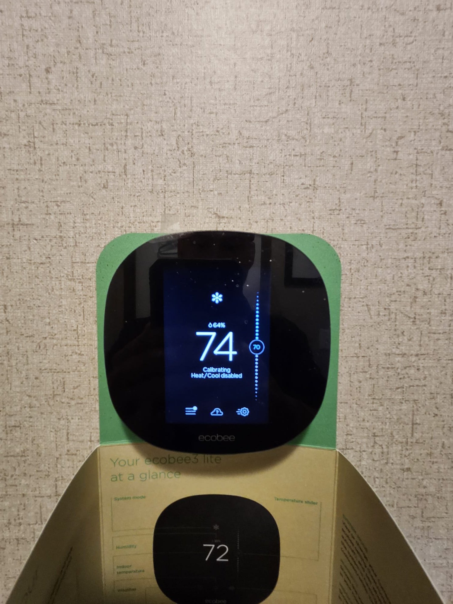 New smart thermostat calibrating after installation