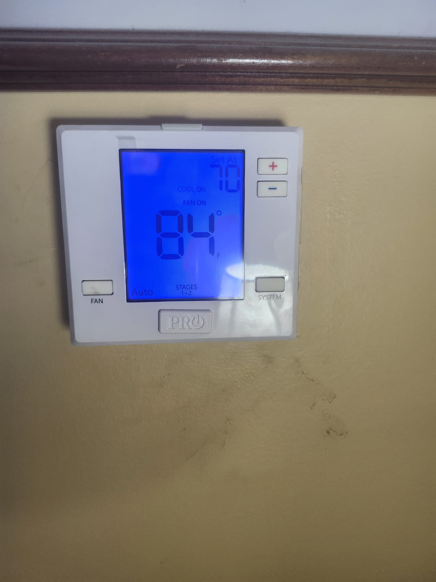 Indoor thermostat used during HVAC testing and setup