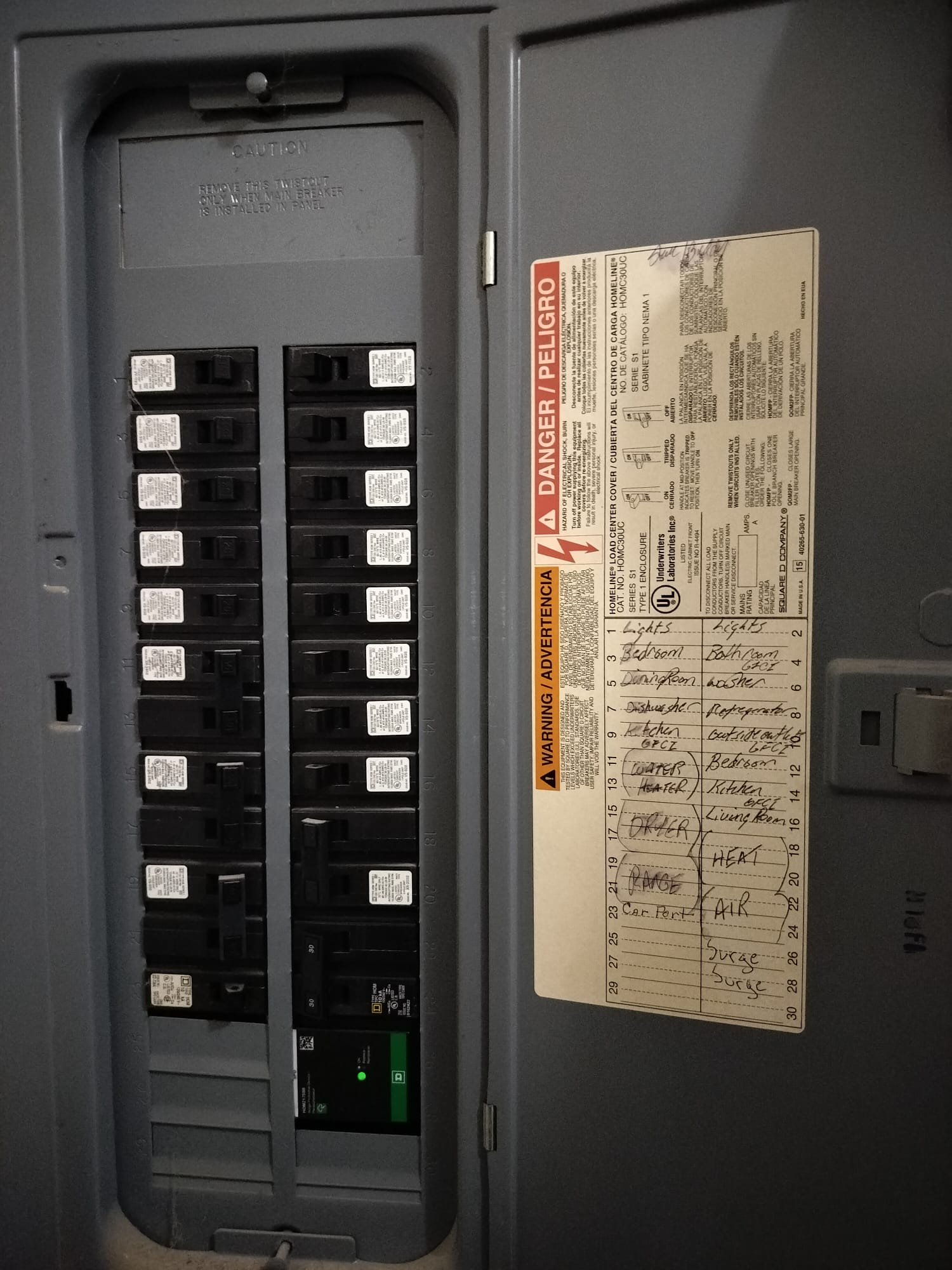 Electrical panel with HVAC-related protection added